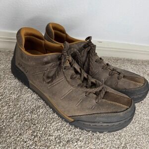 Ahnu Brown Leather Hiking Trail Shoes Mens Sz 11.5 Brown Waterproof Outdoor Walk